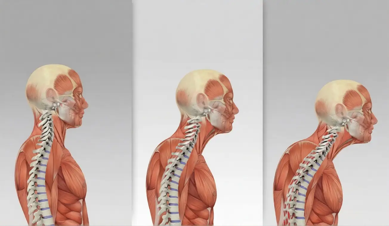 Person experiencing tech neck from excessive screen use